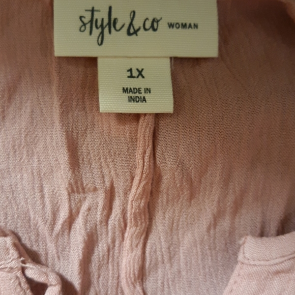 NWT STYLE & Co. Plus Size Boho Peasant Summer Top - Picture 8 of 10